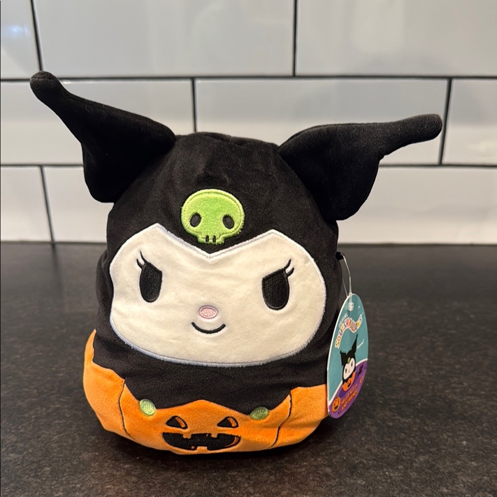 Squishmallows Hello Kitty and Friends Black and Orange Pumpkin Halloween Plush